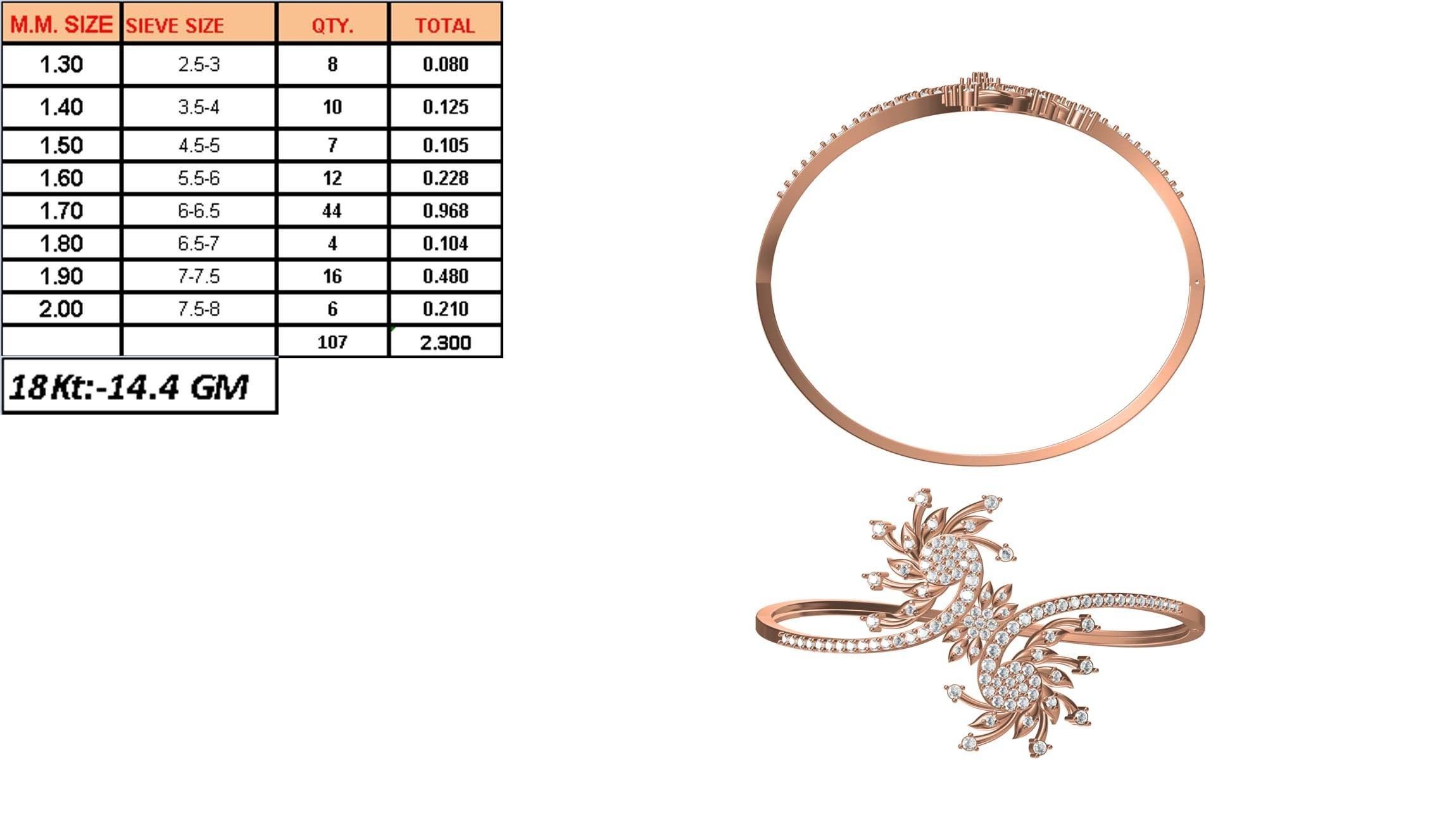 Bangle Bracelet STL JCD Details 3D print model_1