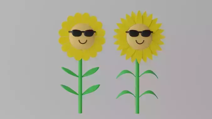 Cartoon Sunflower With Sunglasses