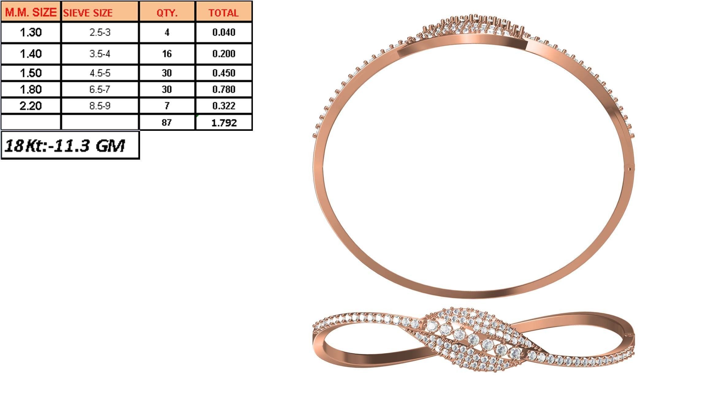 Bangle Bracelet STL JCD Details 3D print model_1