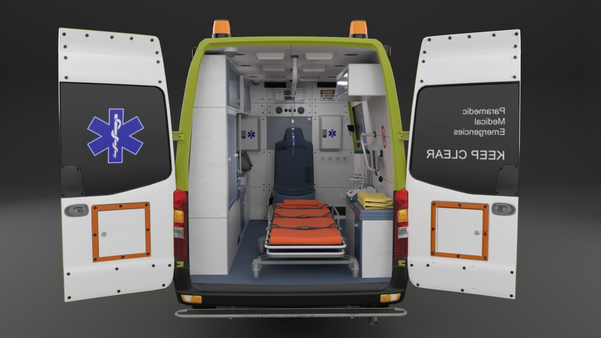 Ambulance Rigged Low-poly 3D model_6