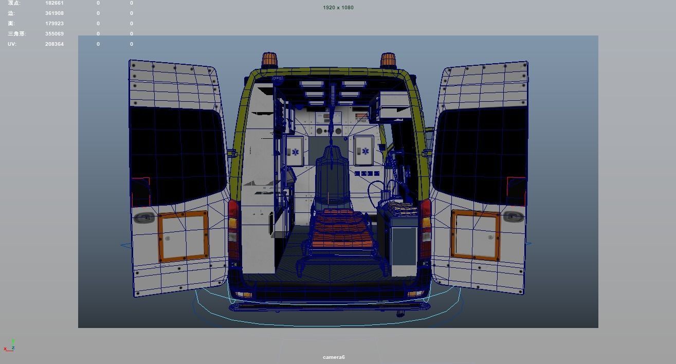 Ambulance Rigged Low-poly 3D model_18
