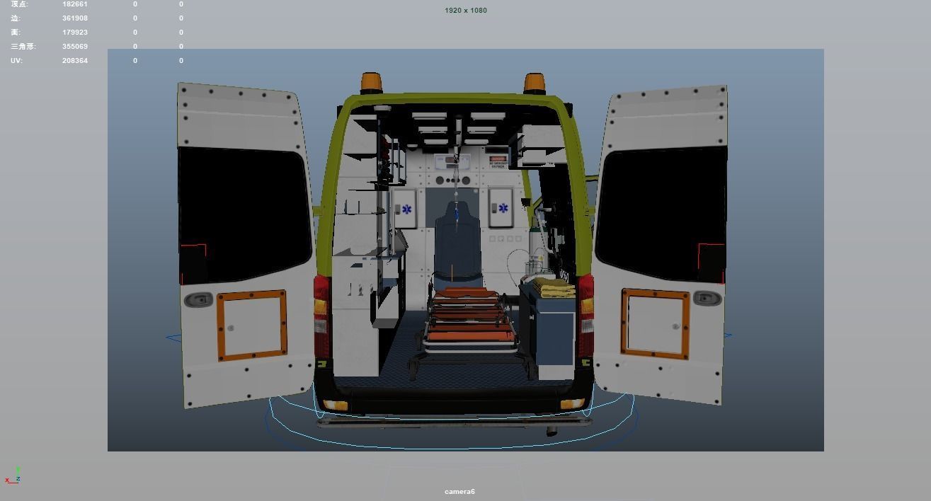 Ambulance Rigged Low-poly 3D model_19