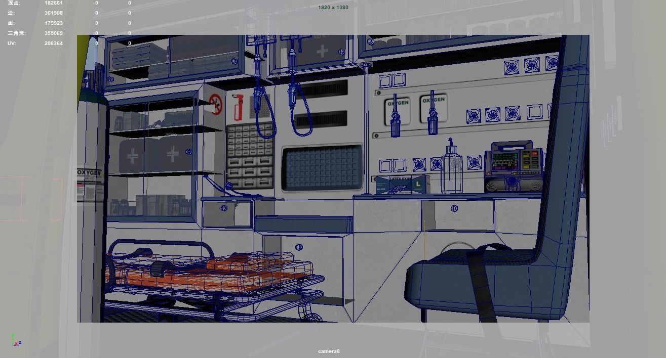 Ambulance Rigged Low-poly 3D model_24