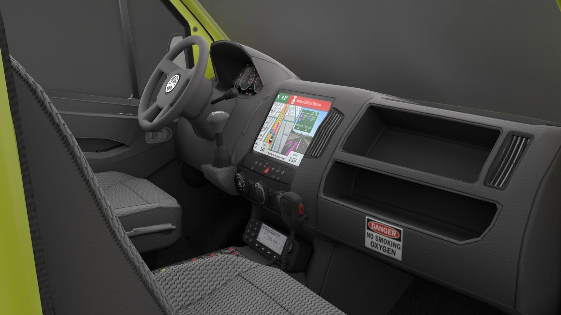 Ambulance Rigged Low-poly 3D model_5