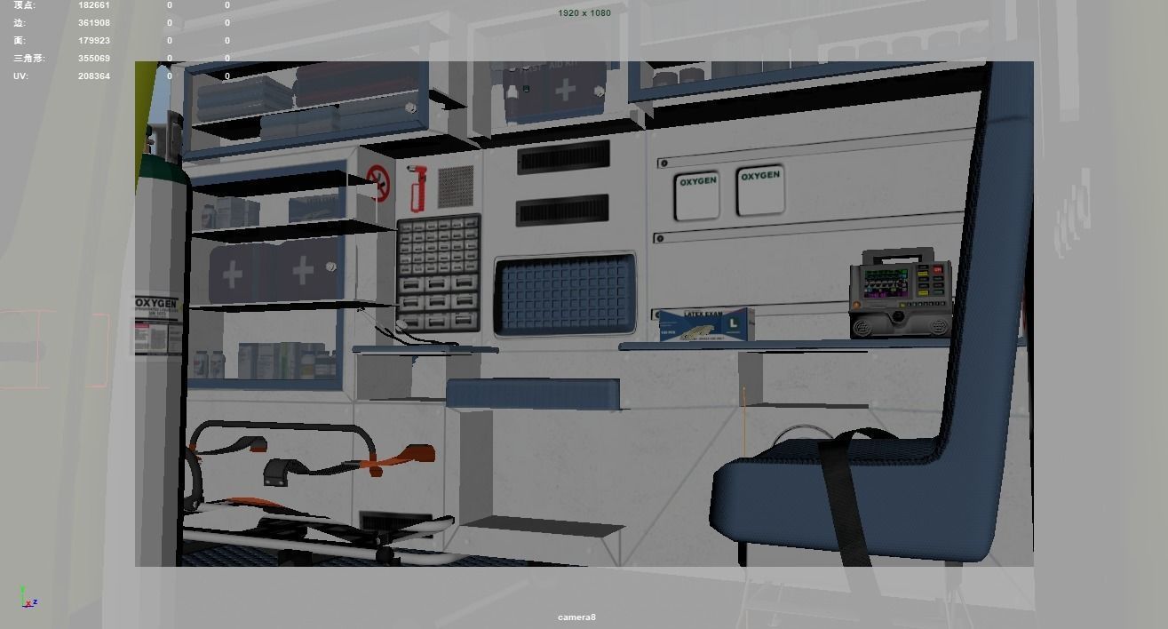 Ambulance Rigged Low-poly 3D model_25