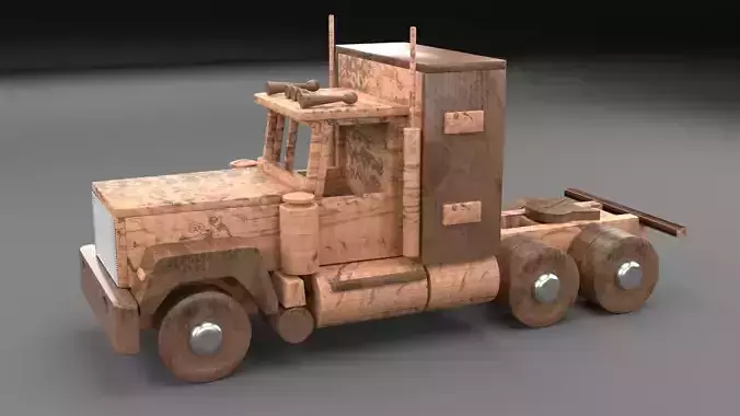 Wood toy truck