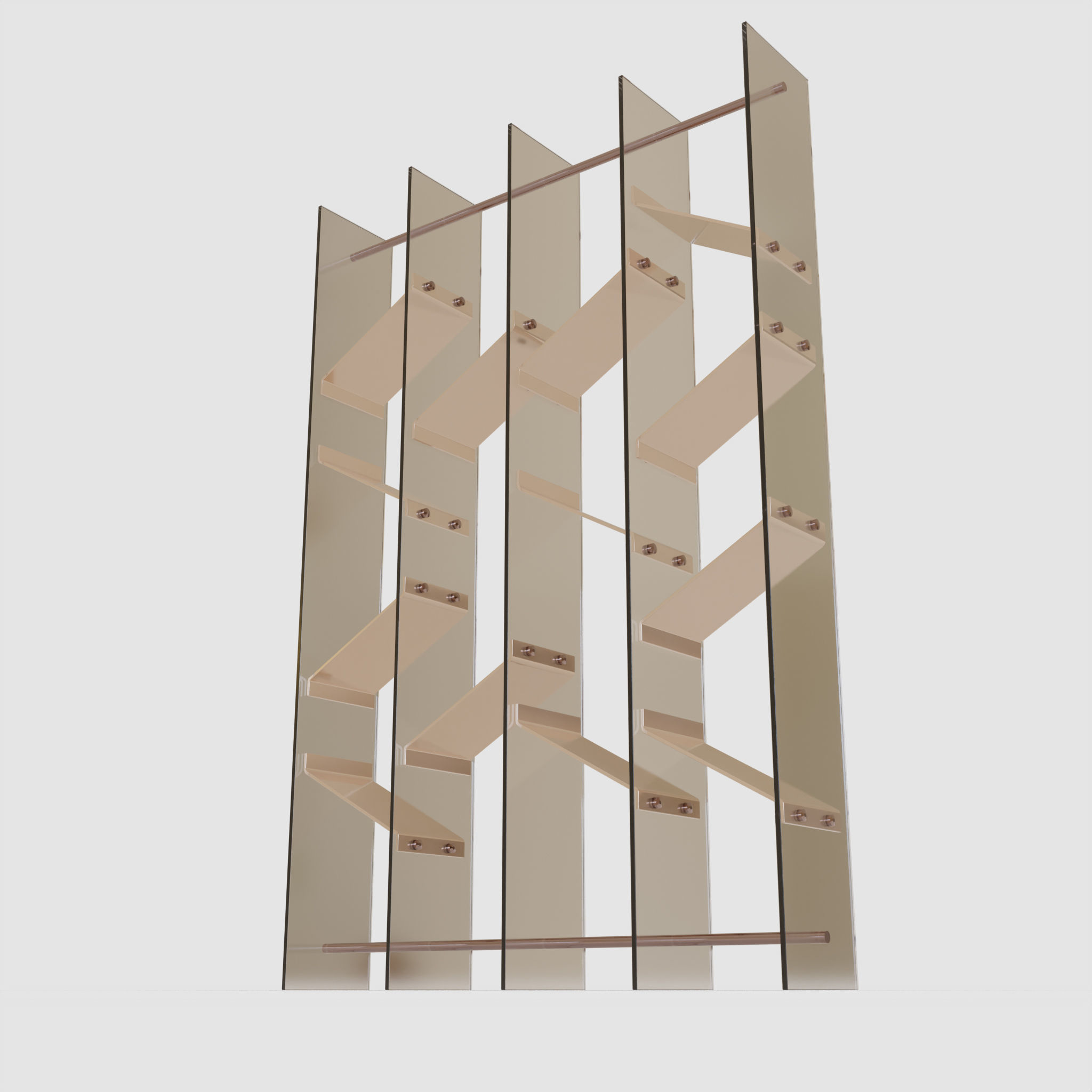 BookShelf Low-poly 3D model_1