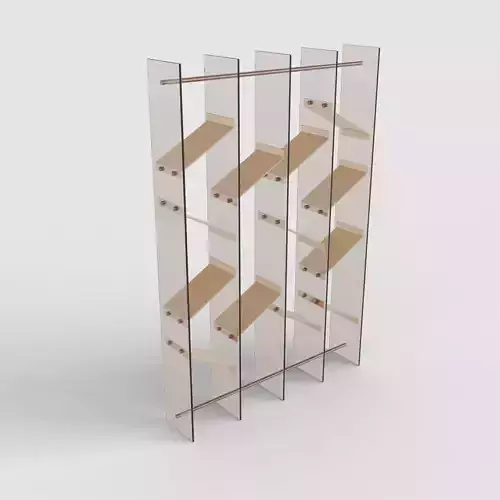 BookShelf Low-poly 3D model