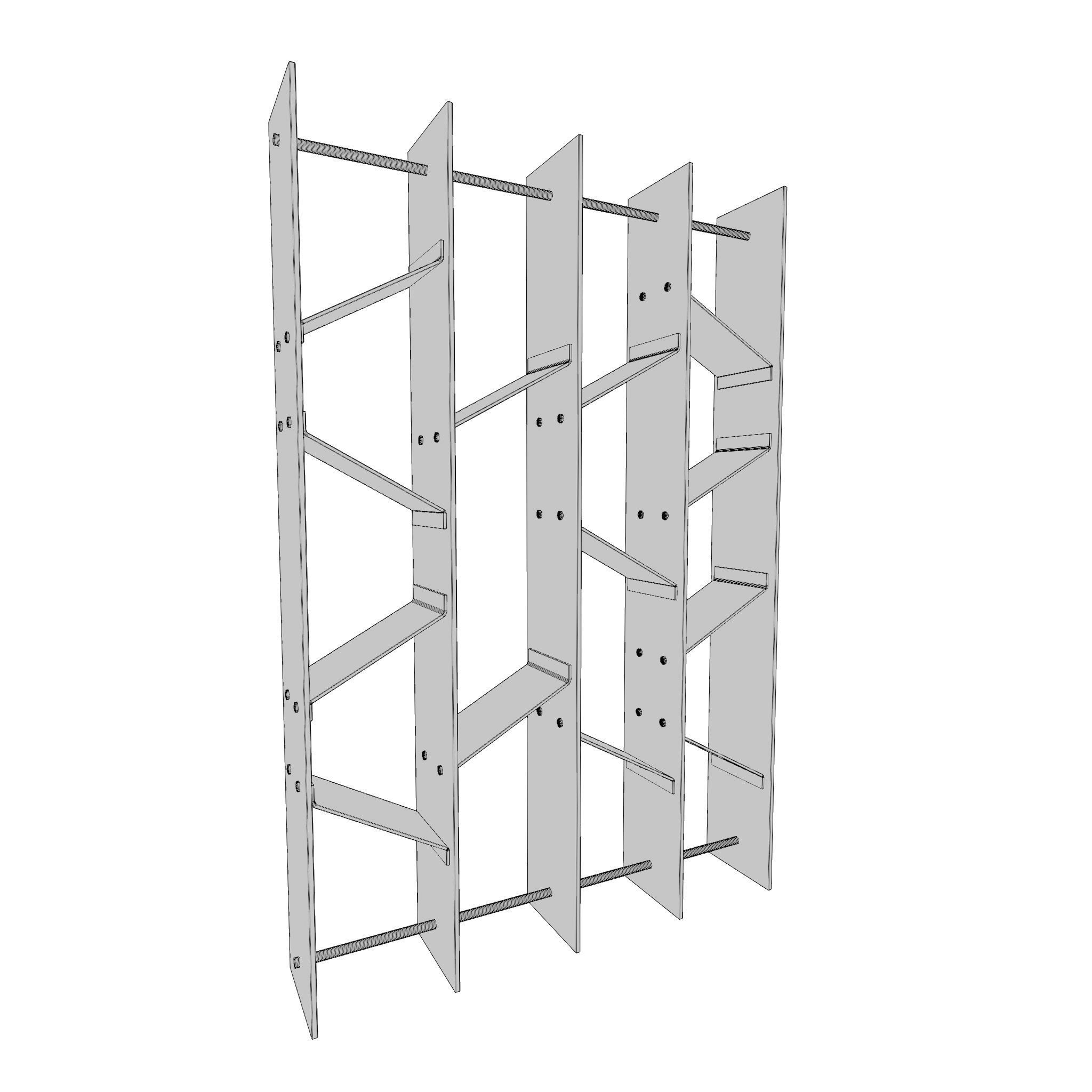 BookShelf Low-poly 3D model_6