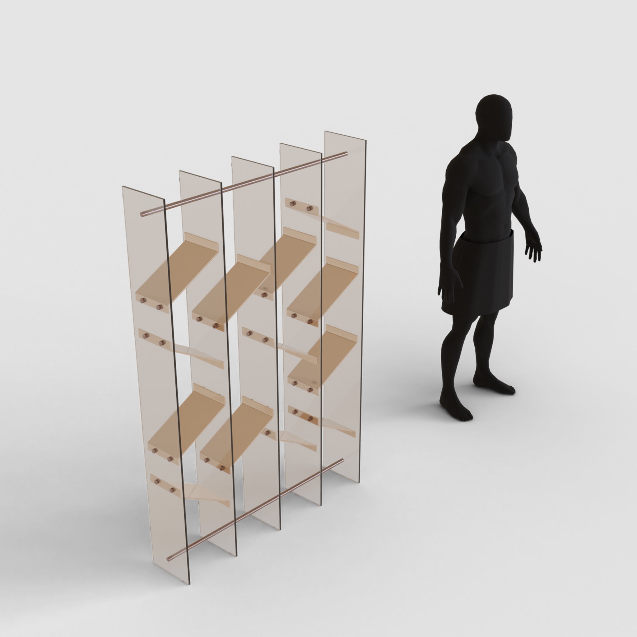 BookShelf Low-poly 3D model_5