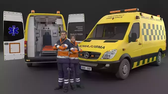 Paramedic Teams Rigged 3D model
