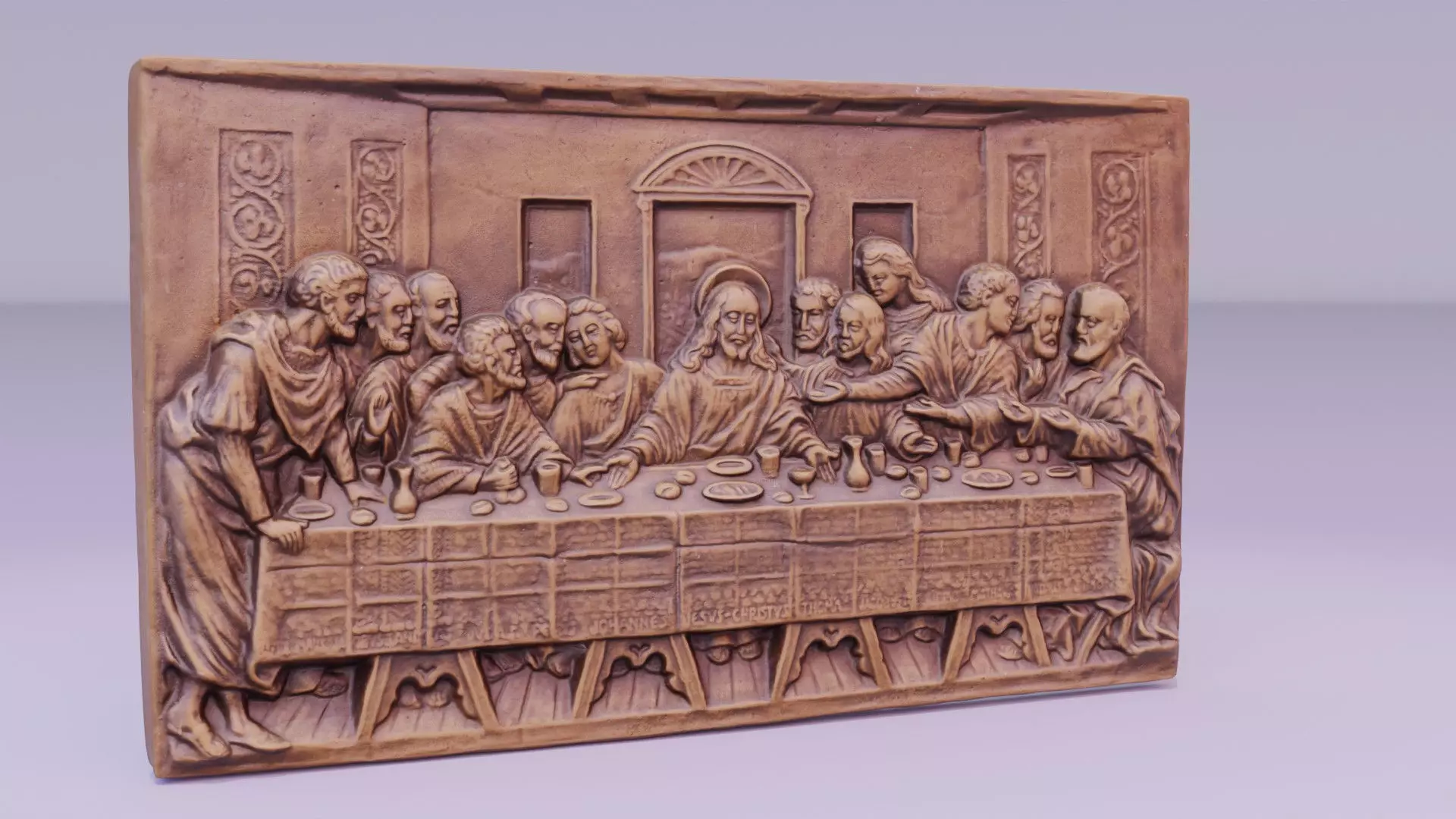 Last Supper Bas-Relief Low-poly 3D model