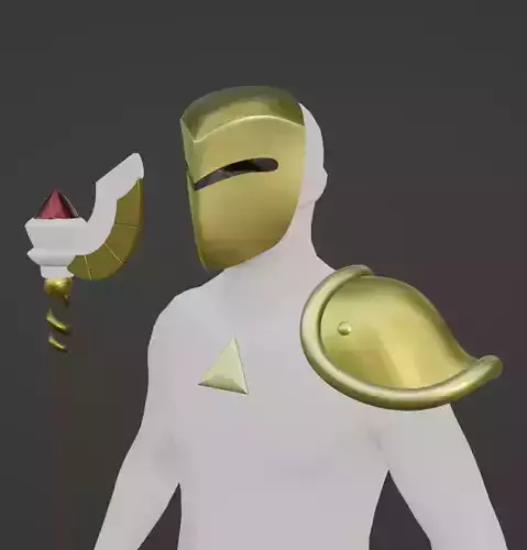 Owl House Golden Guard Hunter staff armor mask cosplay 3D print model