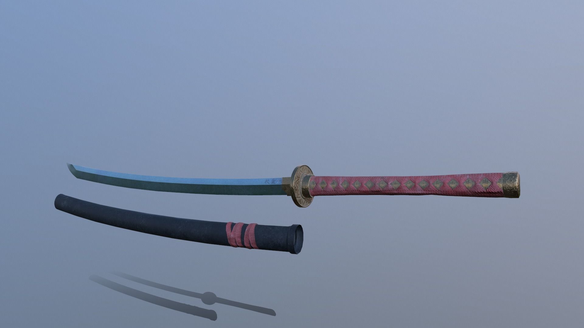 Katana Nodachi  Low-poly 3D model_4