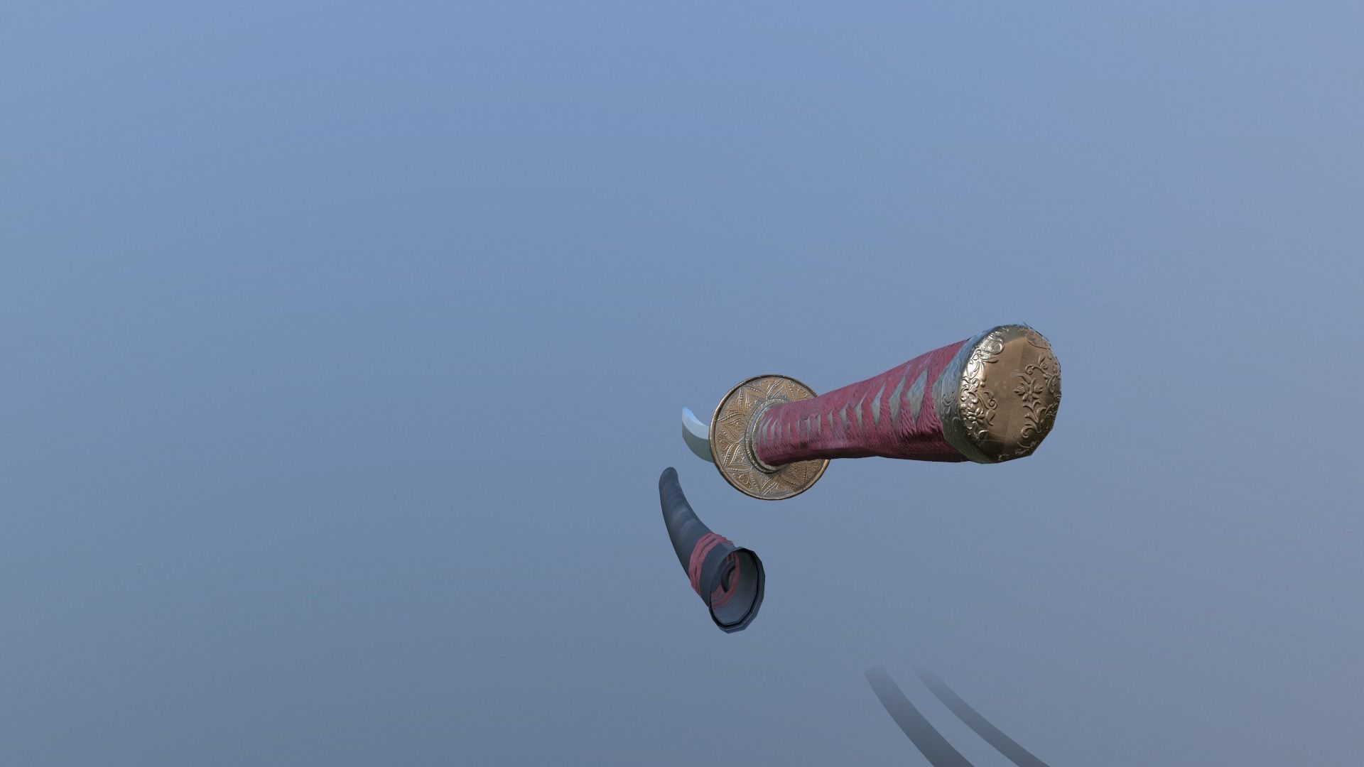 Katana Nodachi  Low-poly 3D model_3