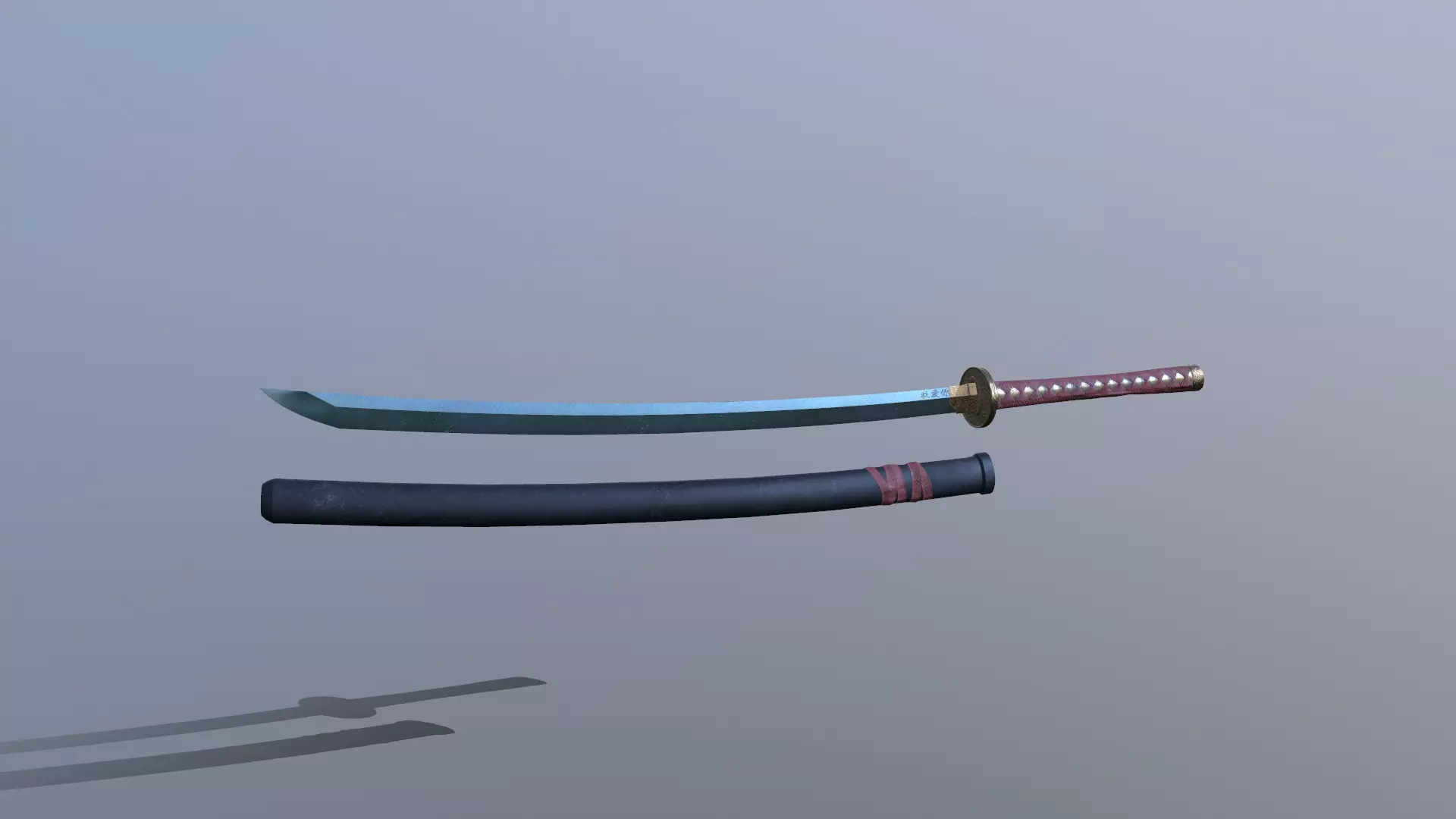 Katana Nodachi  Low-poly 3D model_0