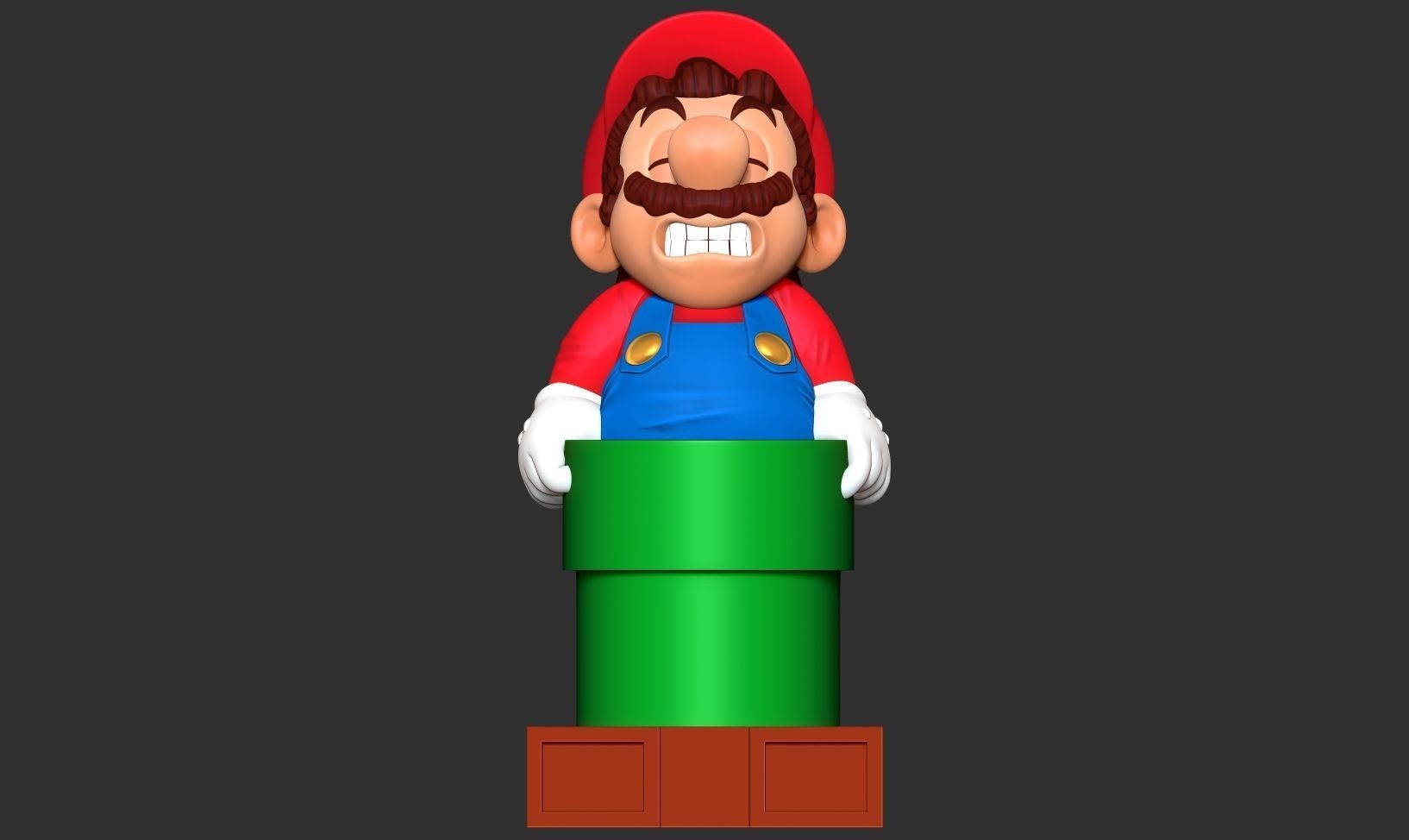 Mario is stuck in a pipe 3D print model_10