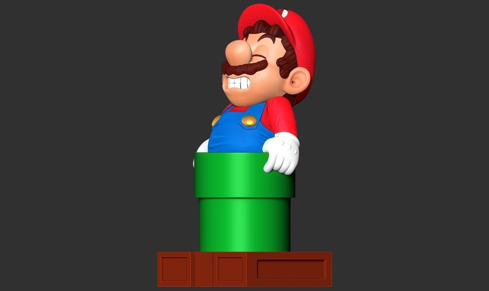 Mario is stuck in a pipe 3D print model_12