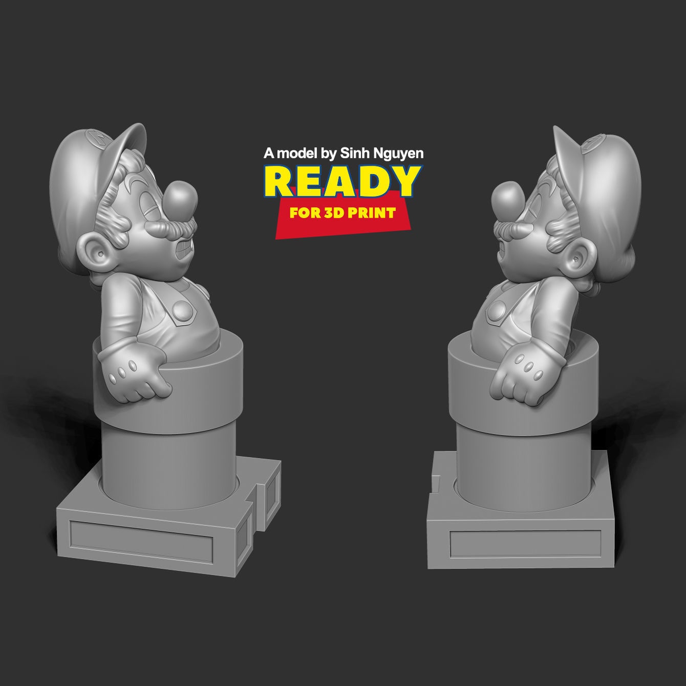 Mario is stuck in a pipe 3D print model_3