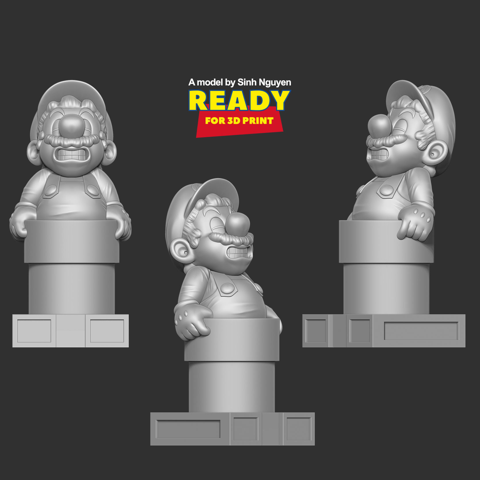 Mario is stuck in a pipe 3D print model_5
