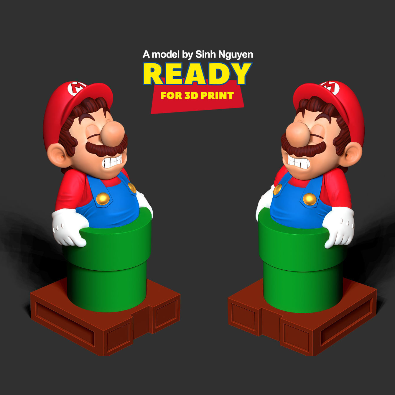Mario is stuck in a pipe 3D print model_4