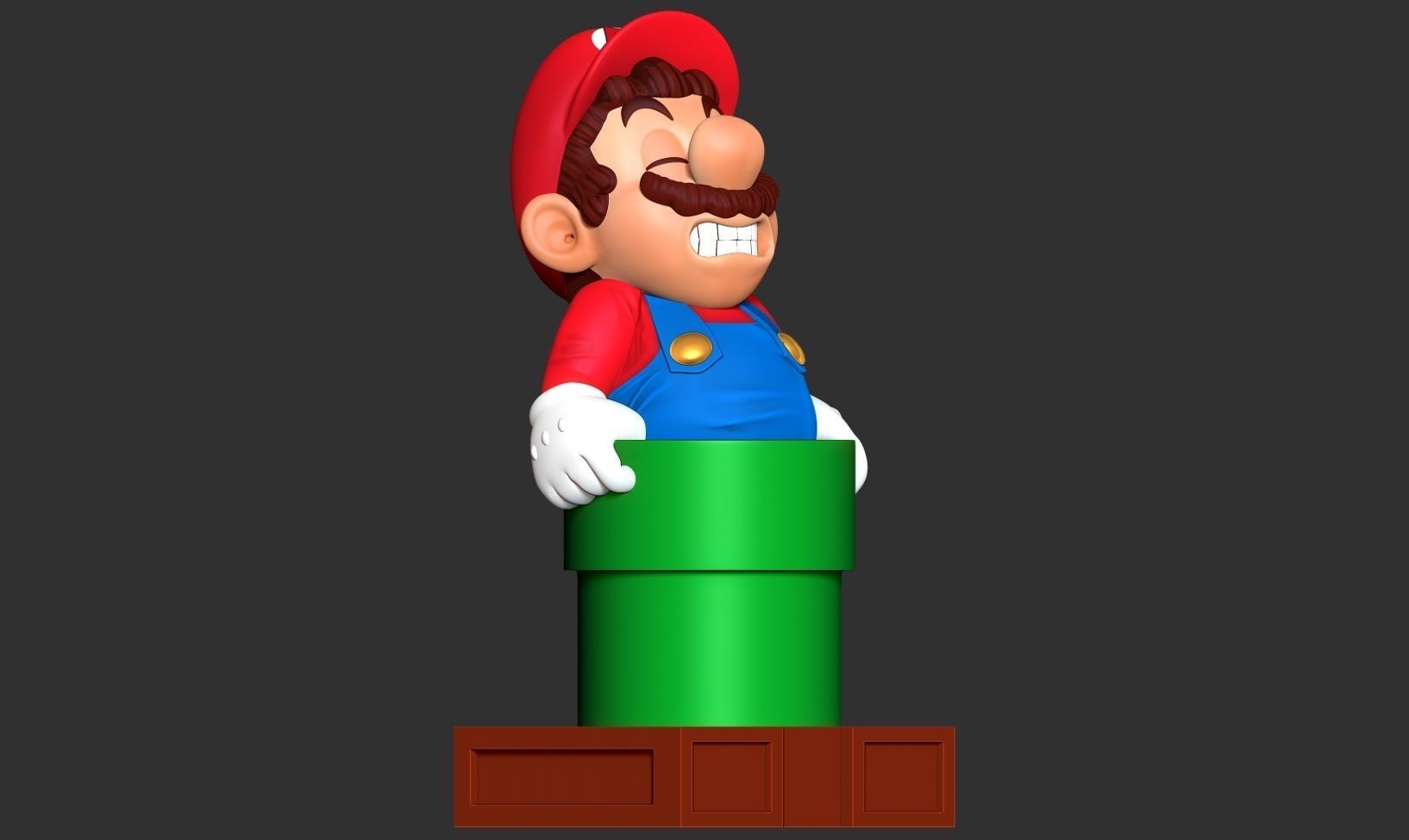 Mario is stuck in a pipe 3D print model_14
