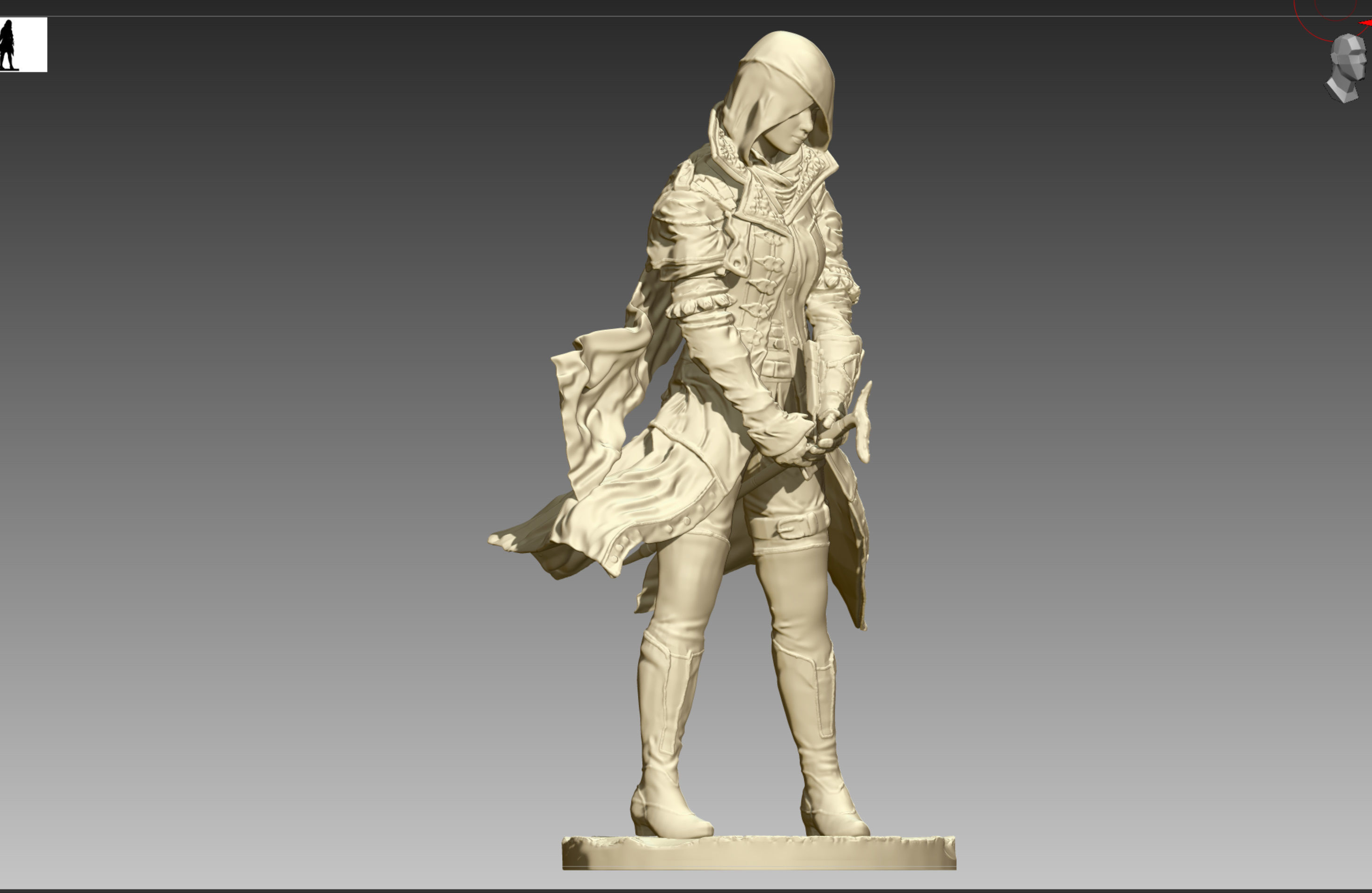 Assassins Creed Syndicate Evie Frye 3D print OBJ and STL  3D print model_8