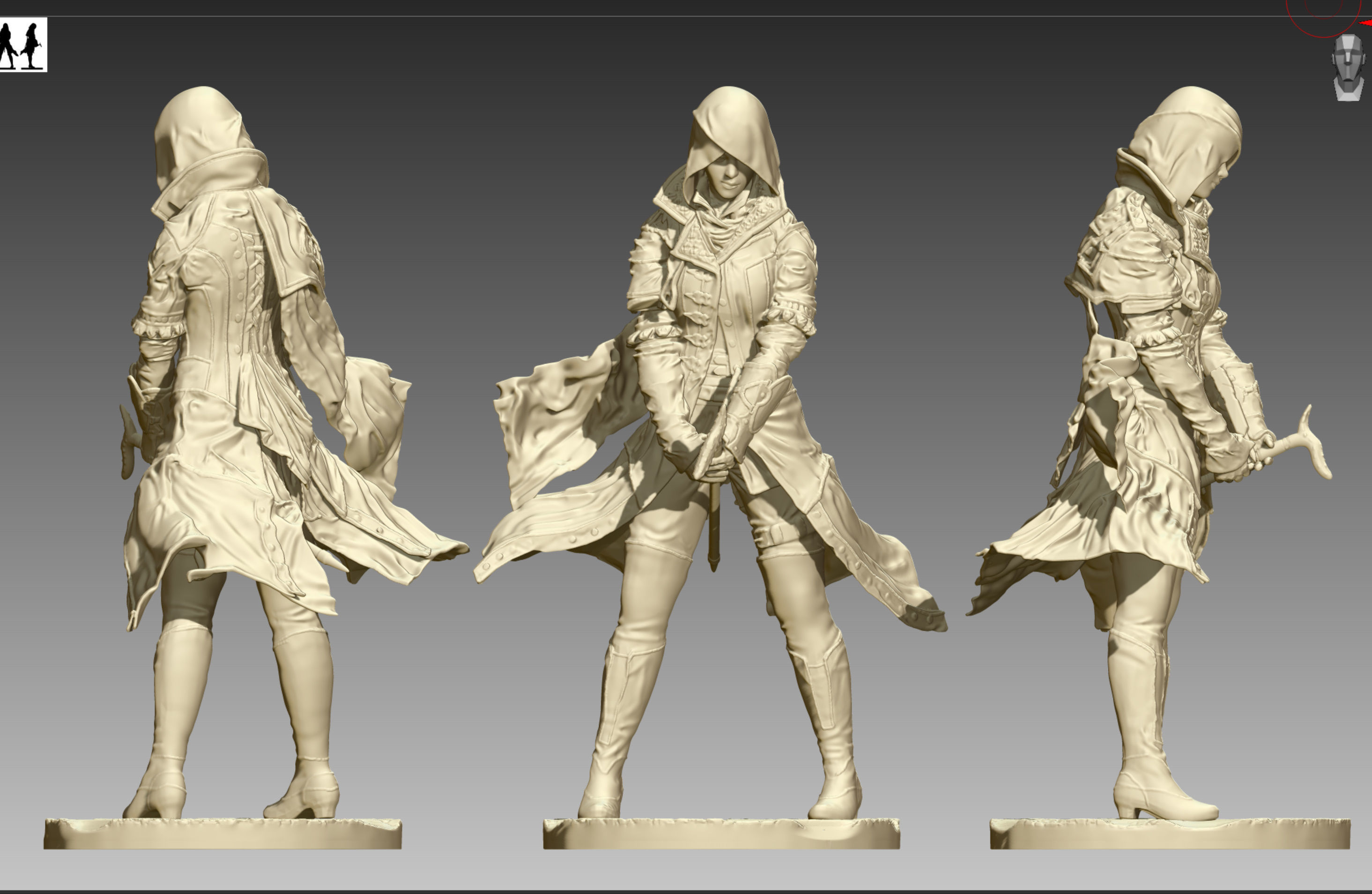 Assassins Creed Syndicate Evie Frye 3D print OBJ and STL  3D print model_9