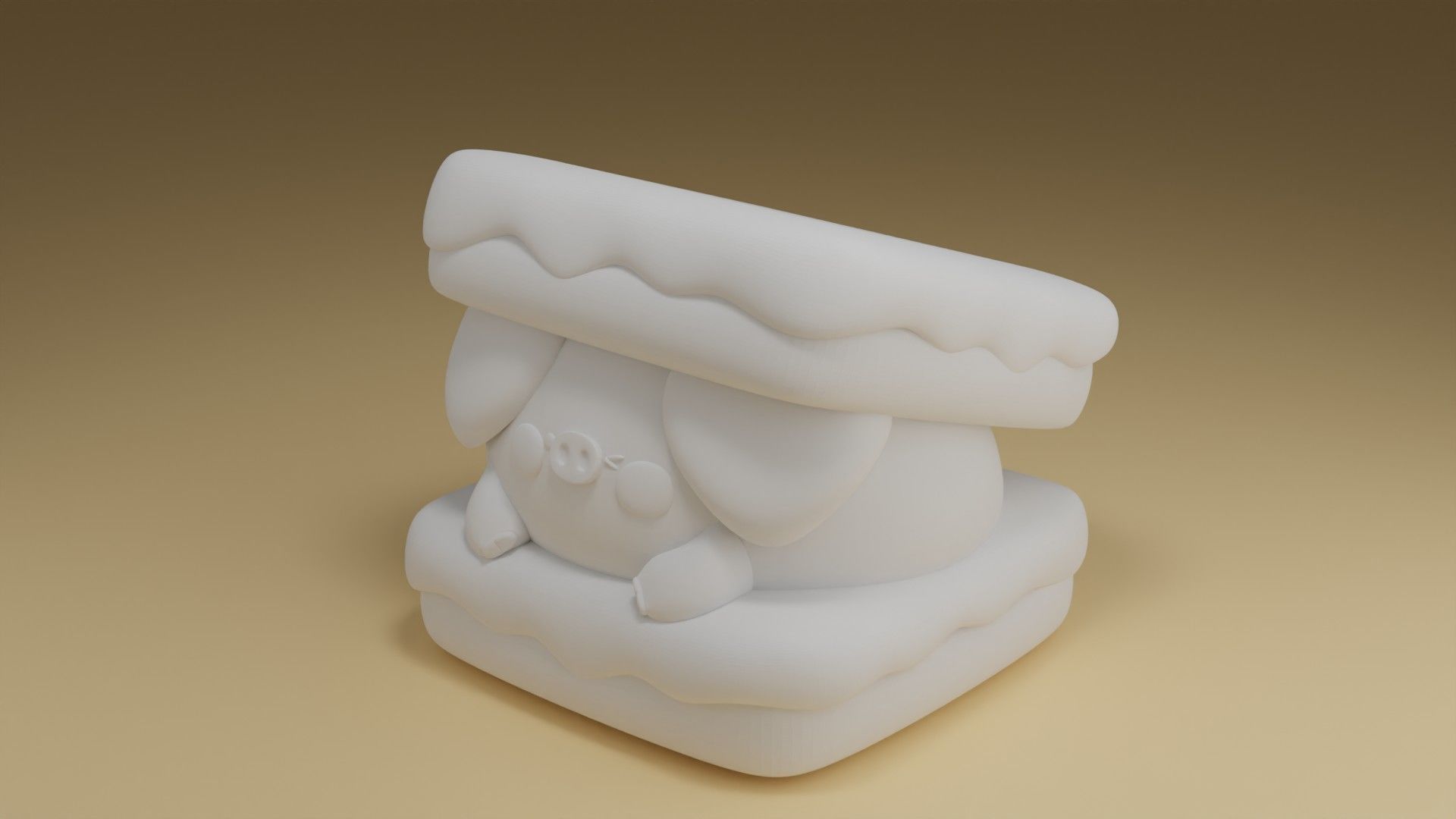creampuff pig 3D print model_6