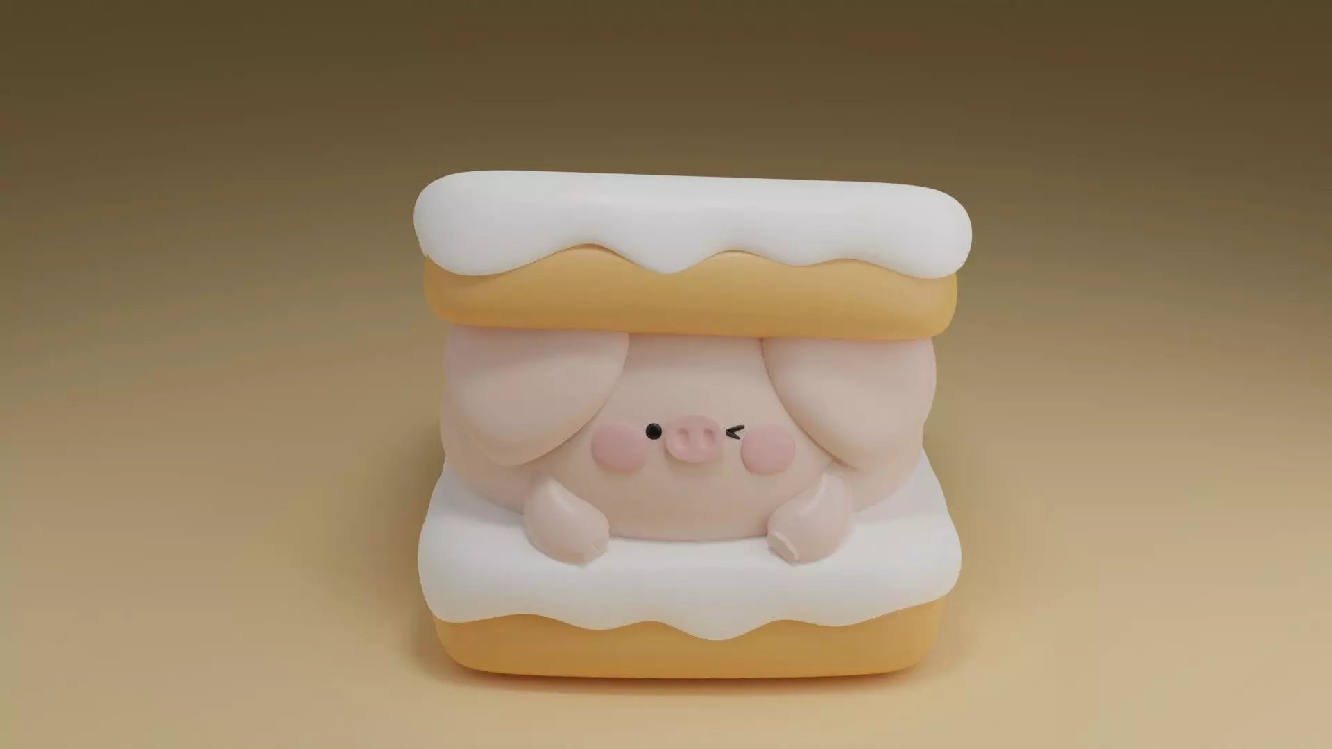 creampuff pig 3D print model_0