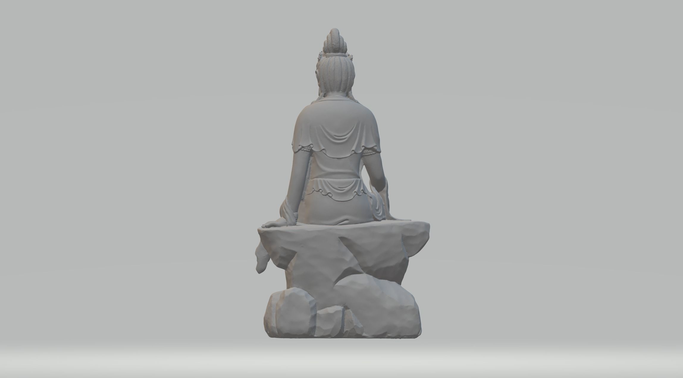 Avalokitesvara Bodhisattva Seated Statue 3D print model_2