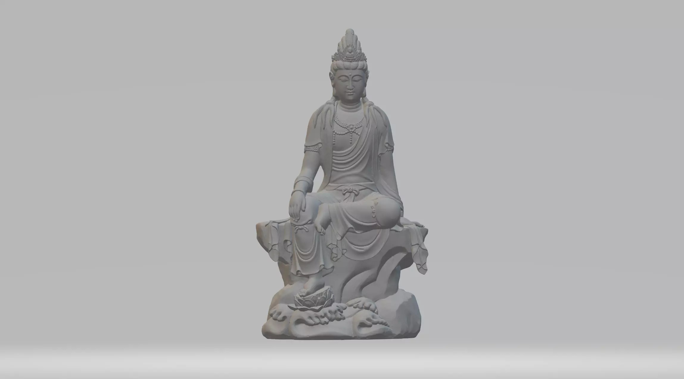 Avalokitesvara Bodhisattva Seated Statue 3D print model_0