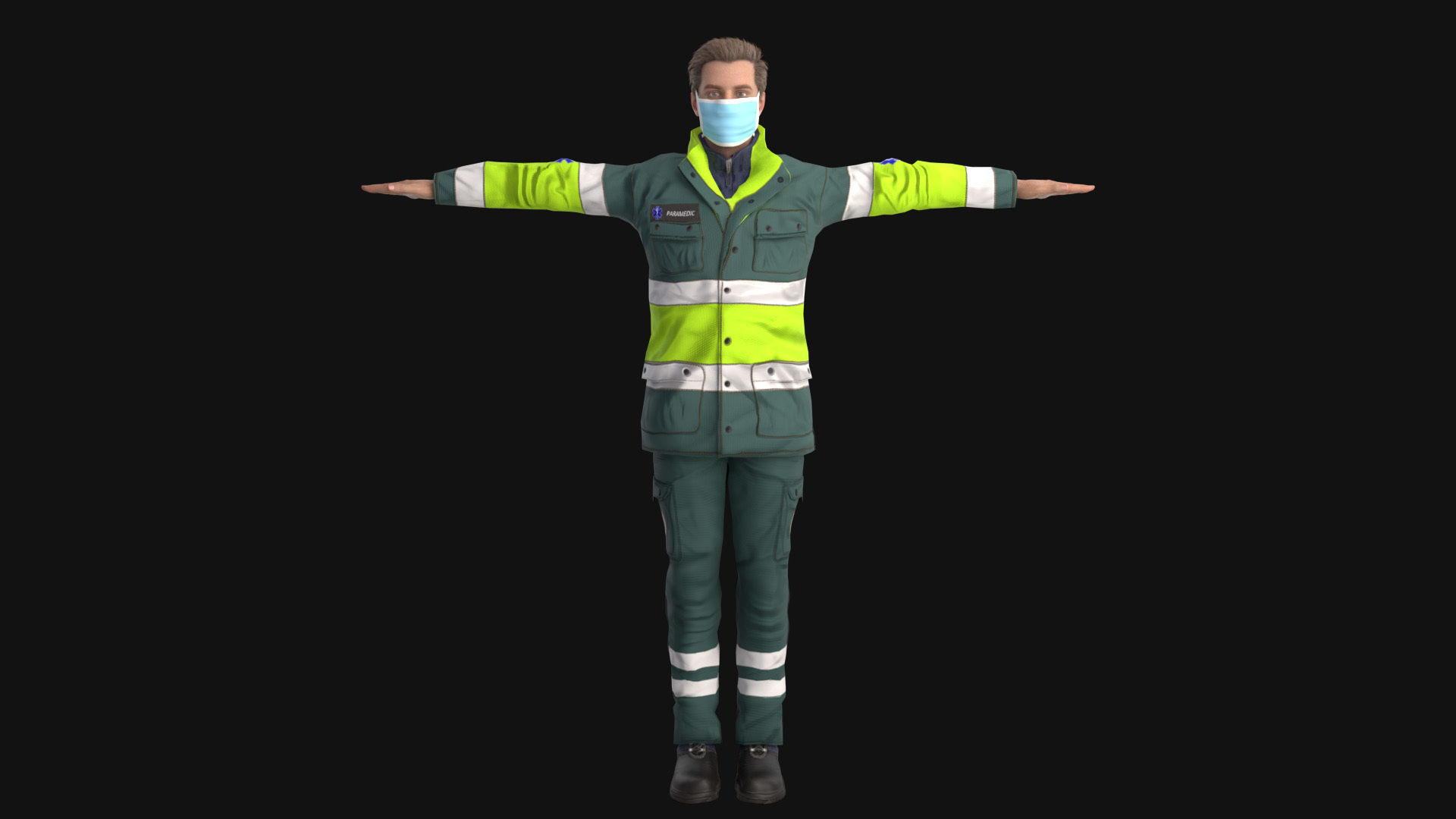 Paramedic Teams Rigged Low-poly 3D model_5