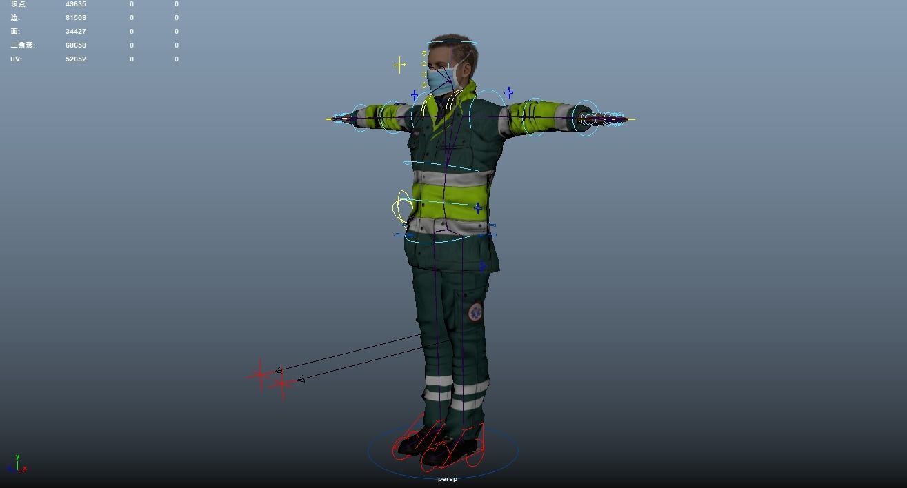 Paramedic Teams Rigged Low-poly 3D model_46