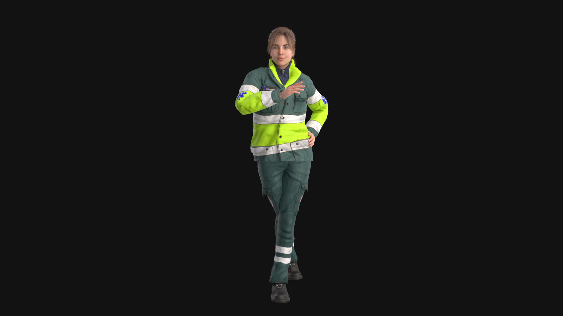 Paramedic Teams Rigged Low-poly 3D model_27