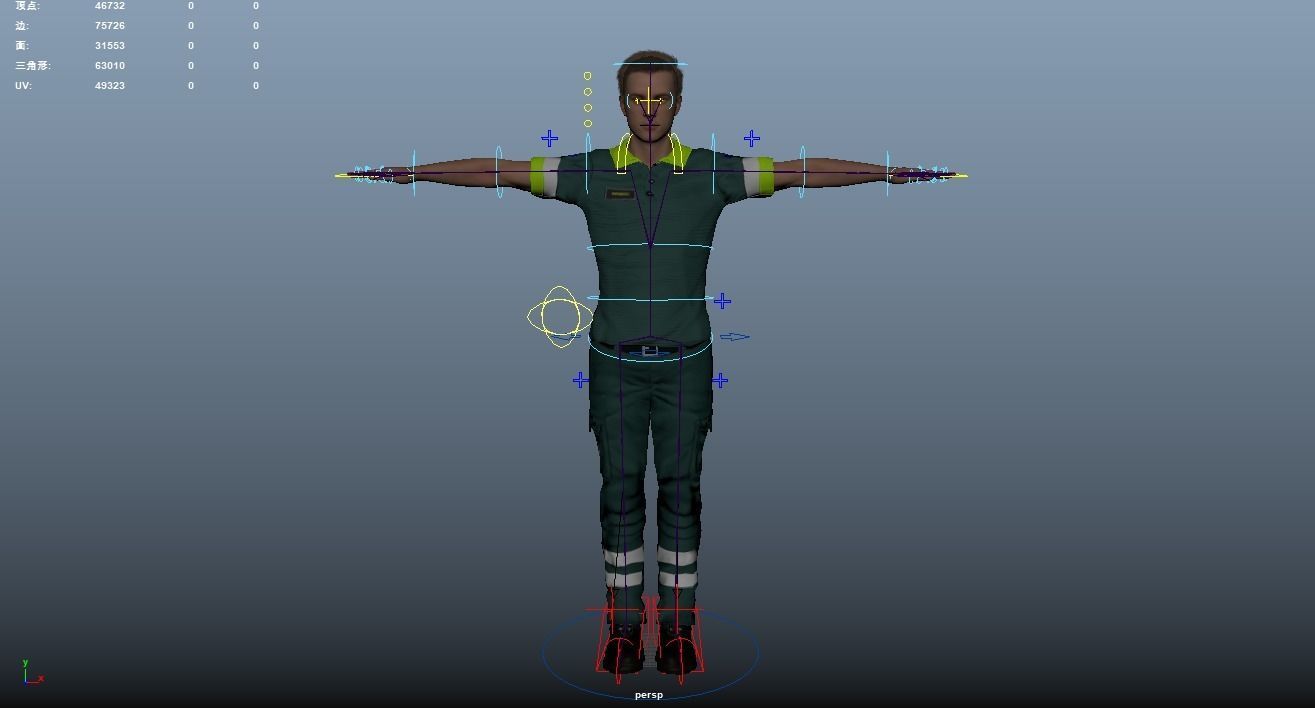 Paramedic Teams Rigged Low-poly 3D model_41