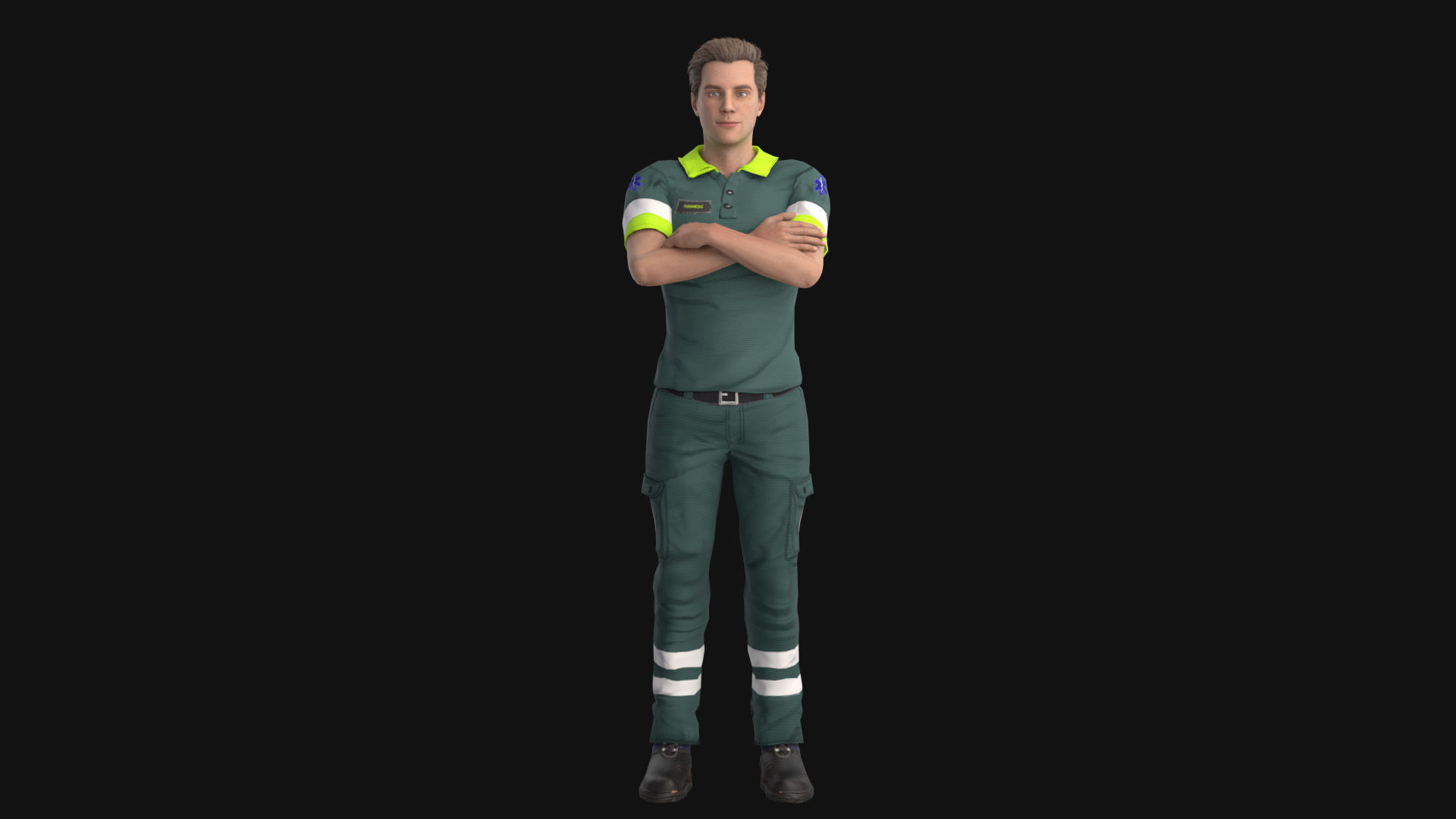 Paramedic Teams Rigged Low-poly 3D model_12