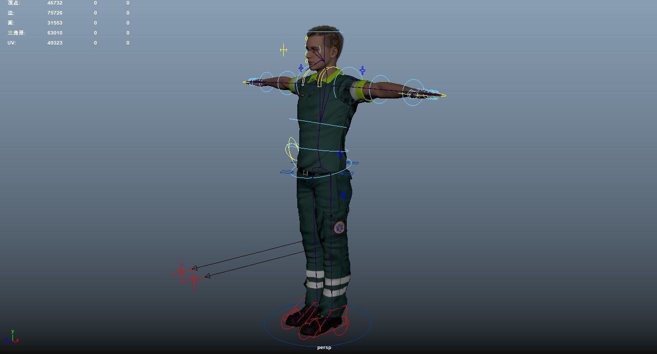 Paramedic Teams Rigged Low-poly 3D model_47
