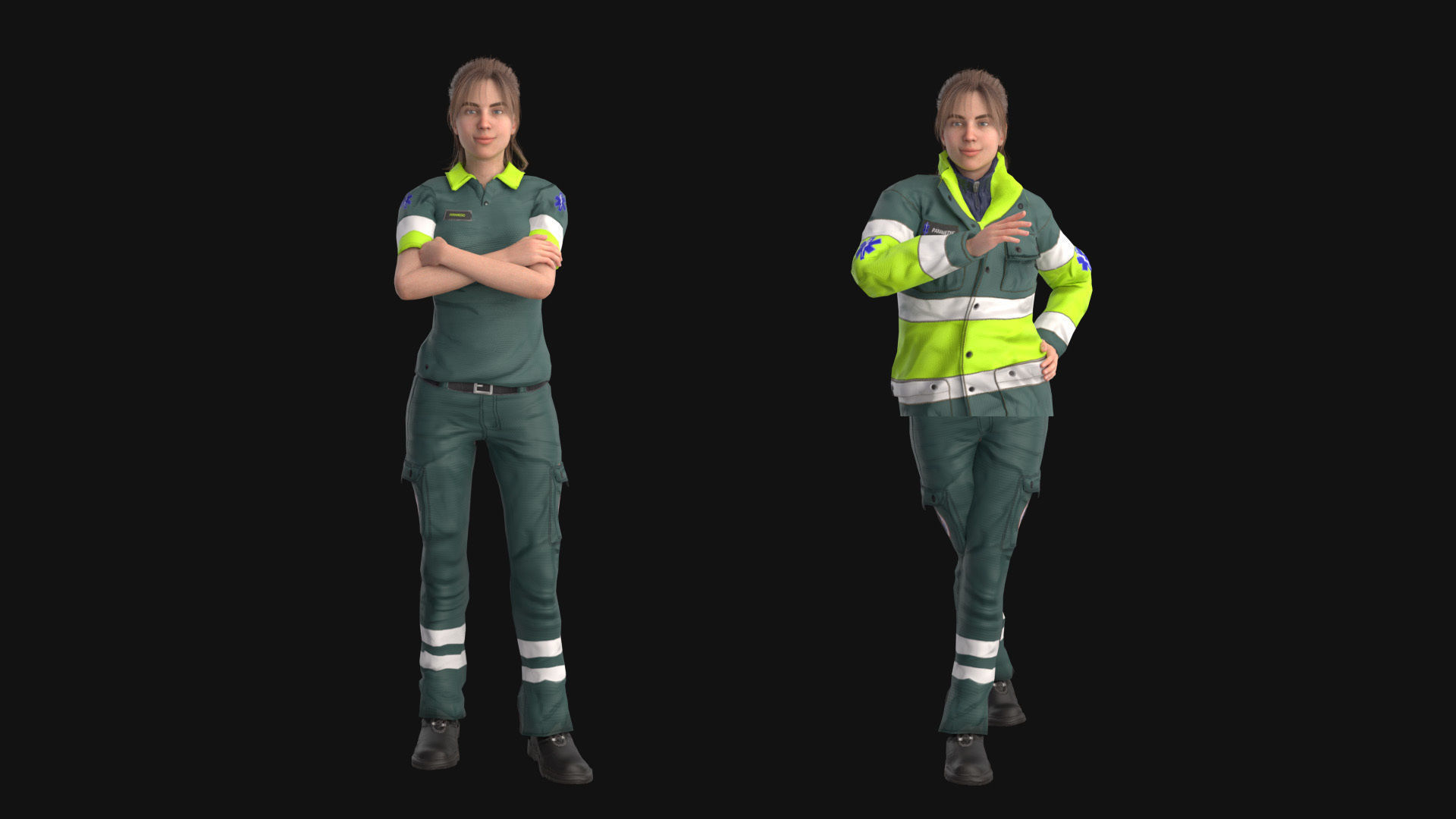 Paramedic Teams Rigged Low-poly 3D model_29
