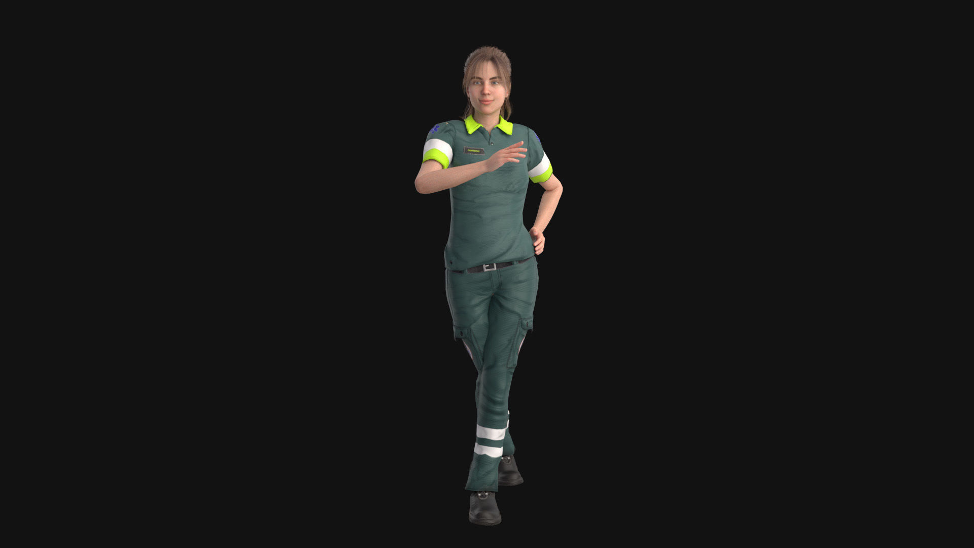 Paramedic Teams Rigged Low-poly 3D model_26