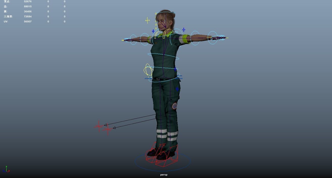 Paramedic Teams Rigged Low-poly 3D model_52