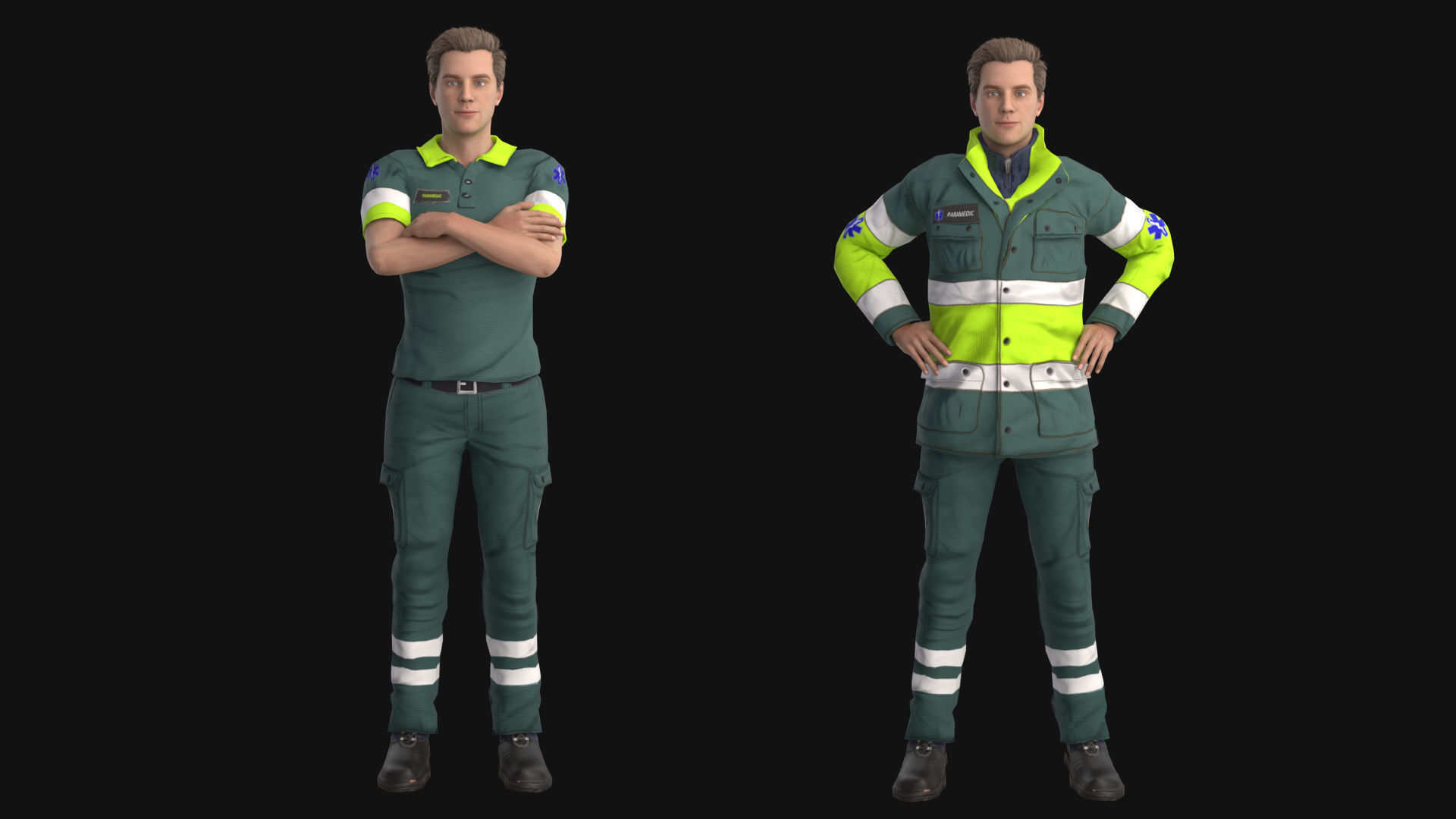 Paramedic Teams Rigged Low-poly 3D model_14
