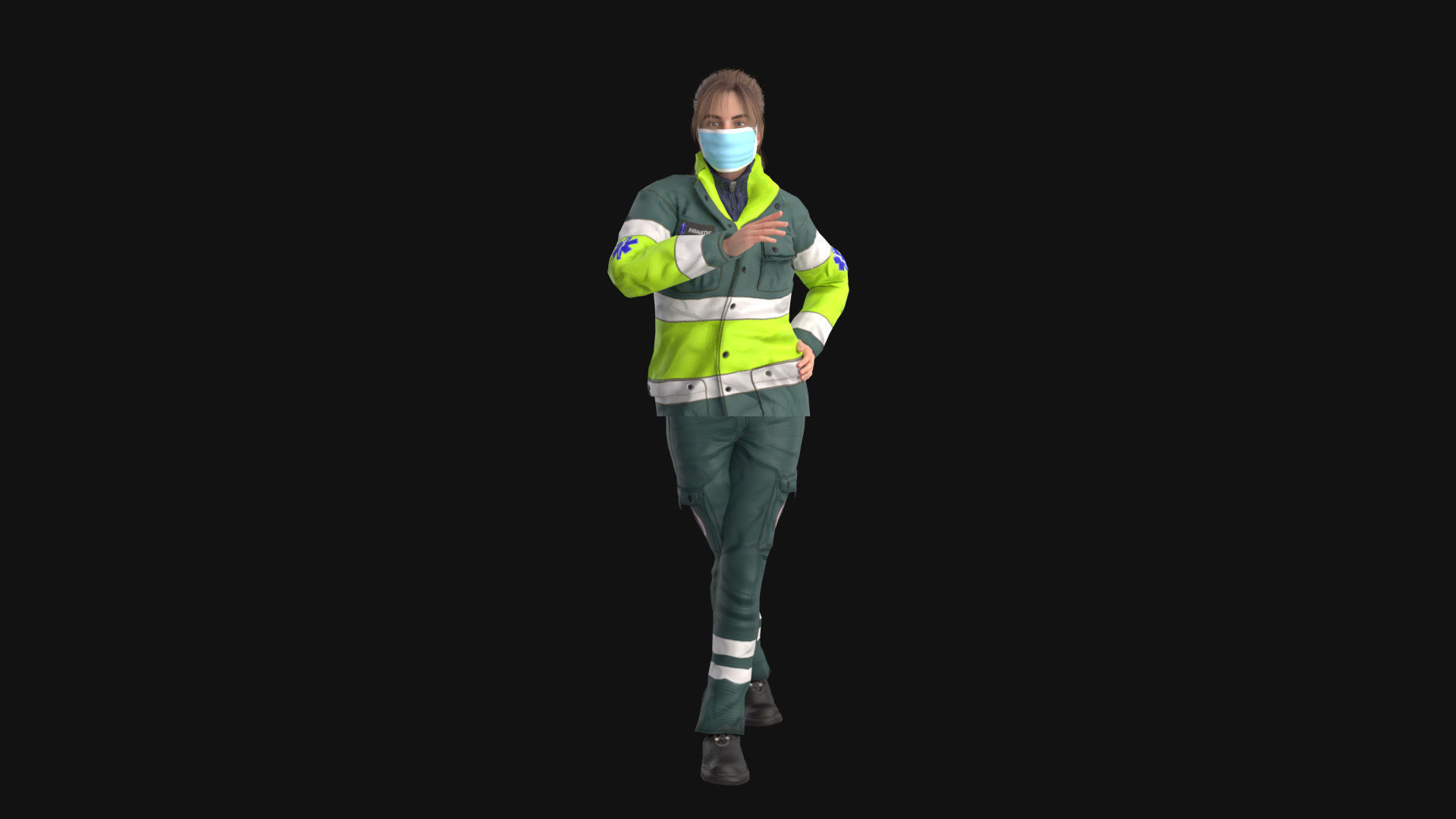 Paramedic Teams Rigged Low-poly 3D model_28