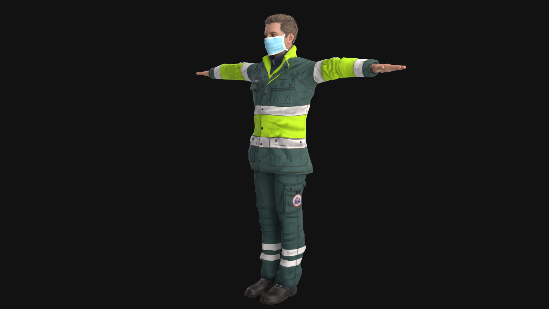 Paramedic Teams Rigged Low-poly 3D model_6