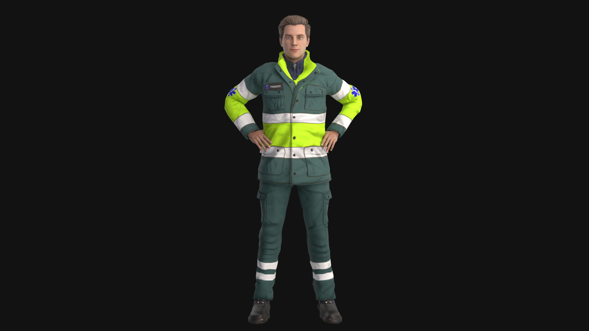 Paramedic Teams Rigged Low-poly 3D model_15