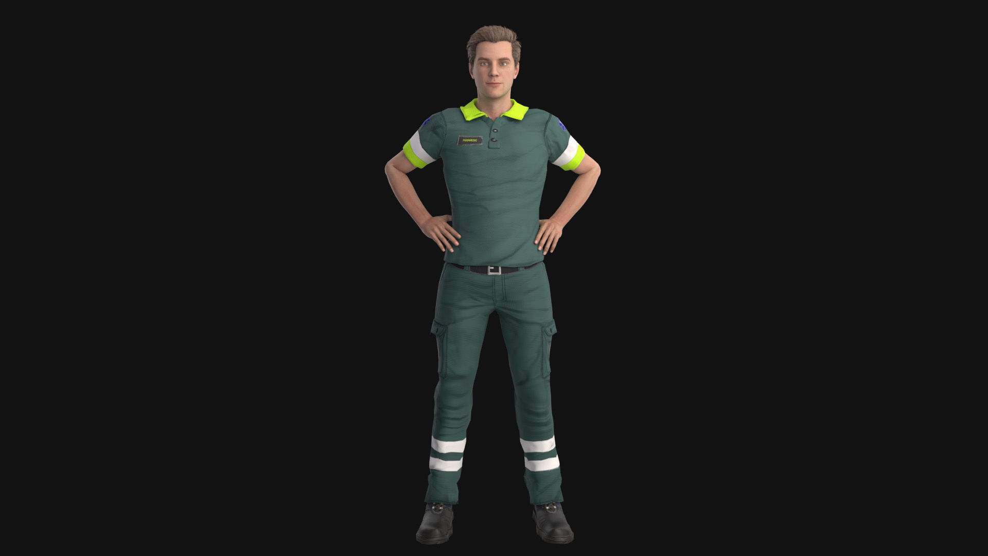 Paramedic Teams Rigged Low-poly 3D model_13