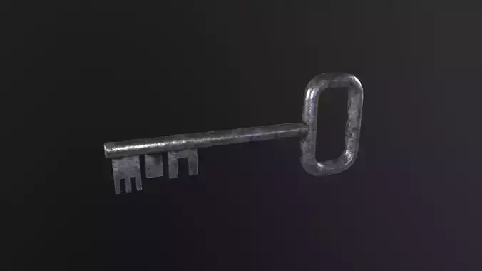 Old Key 3D Model Low-poly 3D model