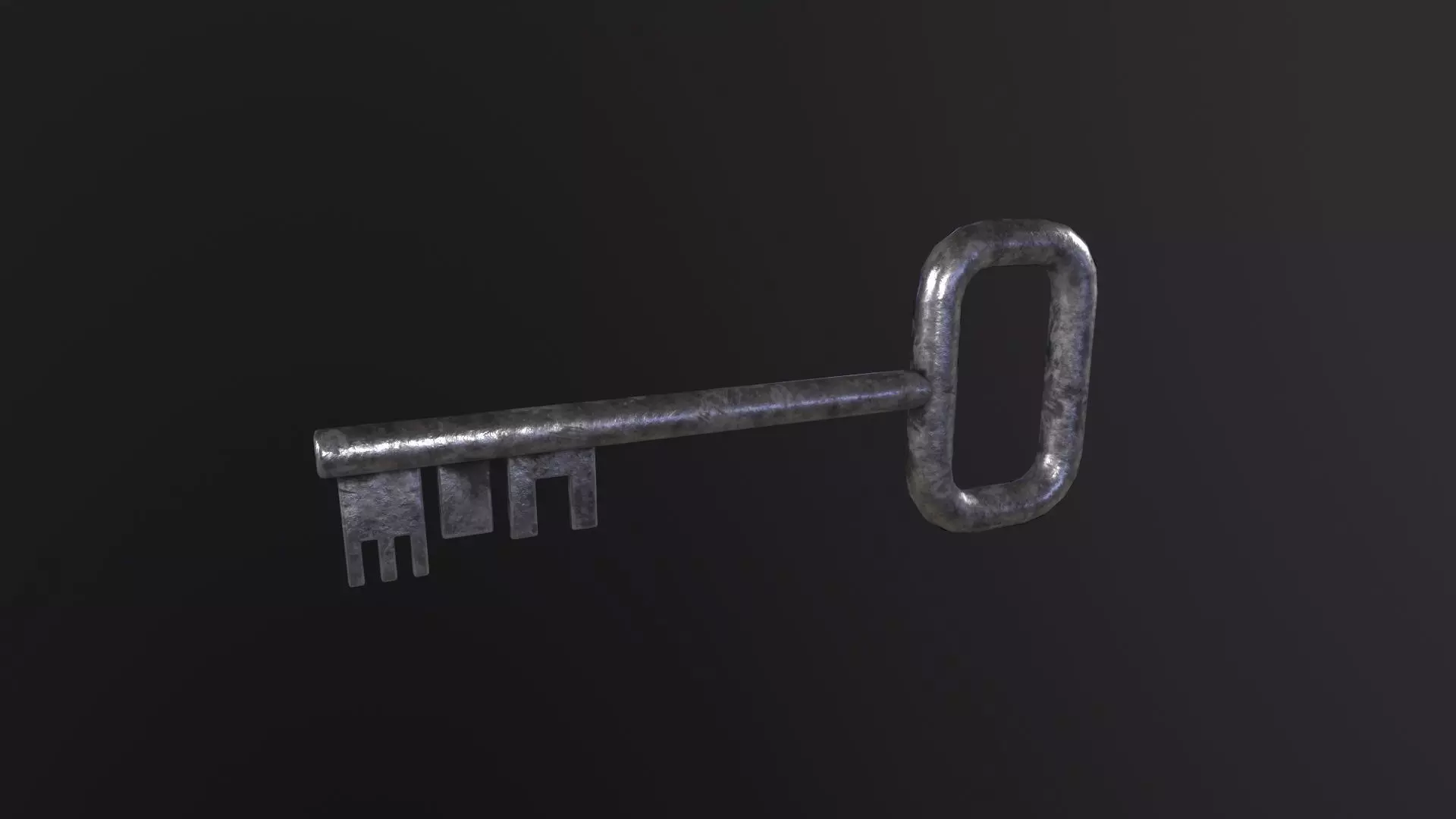 Old Key 3D Model Low-poly 3D model_0