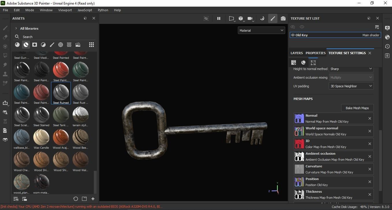 Old Key 3D Model Low-poly 3D model_6
