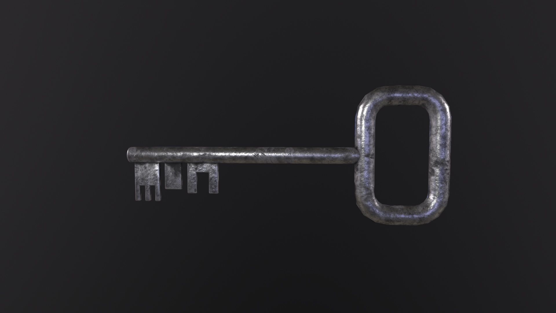 Old Key 3D Model Low-poly 3D model_2